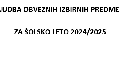 Izbirni predmeti (7.-9. razred)